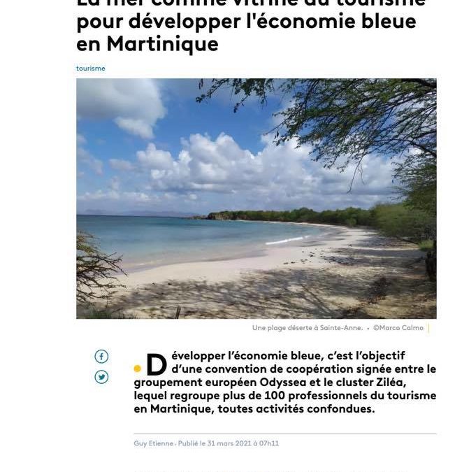 La presse en parle : la coopération  Ziléa / Odyssea pour le développement de l’économie bleue et du tourisme durable en Martinique !